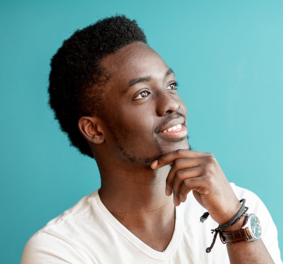 African man's portrait on the colorful background